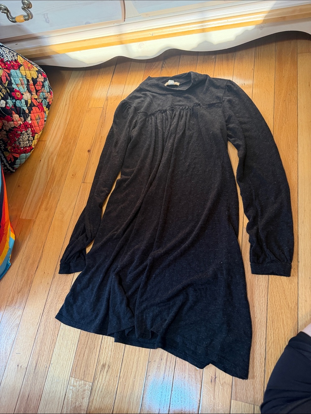 one clothing Black Long-Sleeve Scoop-Neck Knit Dress